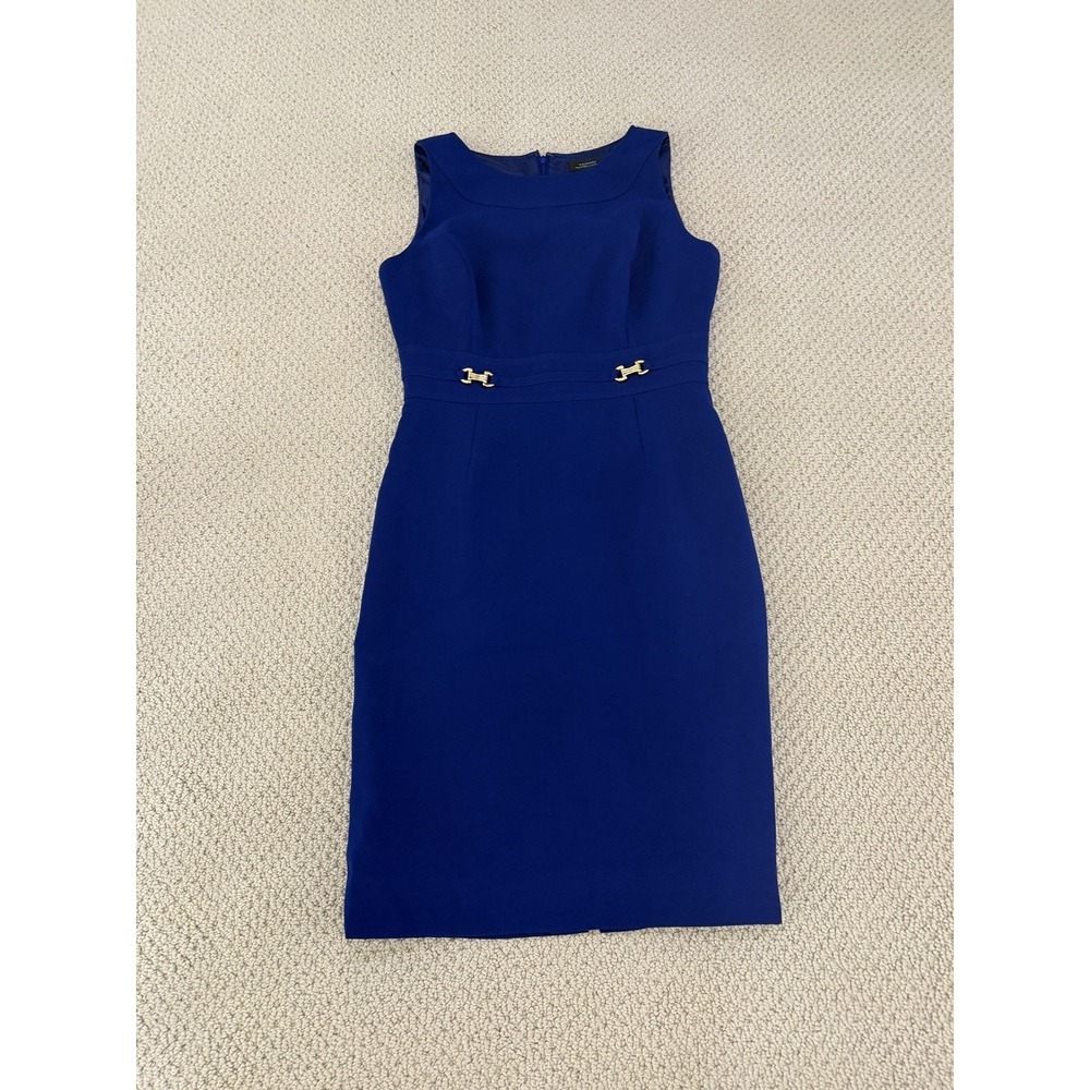 TAHARI women blue dress size 4 - Picture 3 of 9